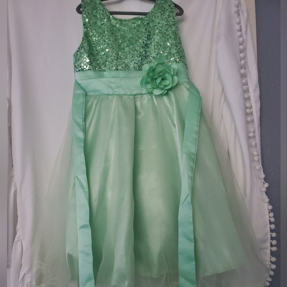 Girl's Fancy Green Dress